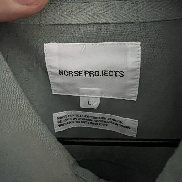 Norse Projects Mens Button Up Shirt Size L Sage Green - Picture 3 of 6